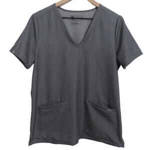FIGS Womens Sz M Graphite Casma Three-Pocket Scrub V Neckline Top